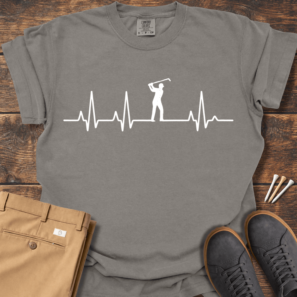 Golfer Heartbeat T Shirt