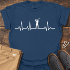 Golfer Heartbeat T Shirt