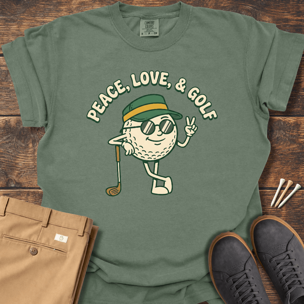 Peace Love & Golf T Shirt