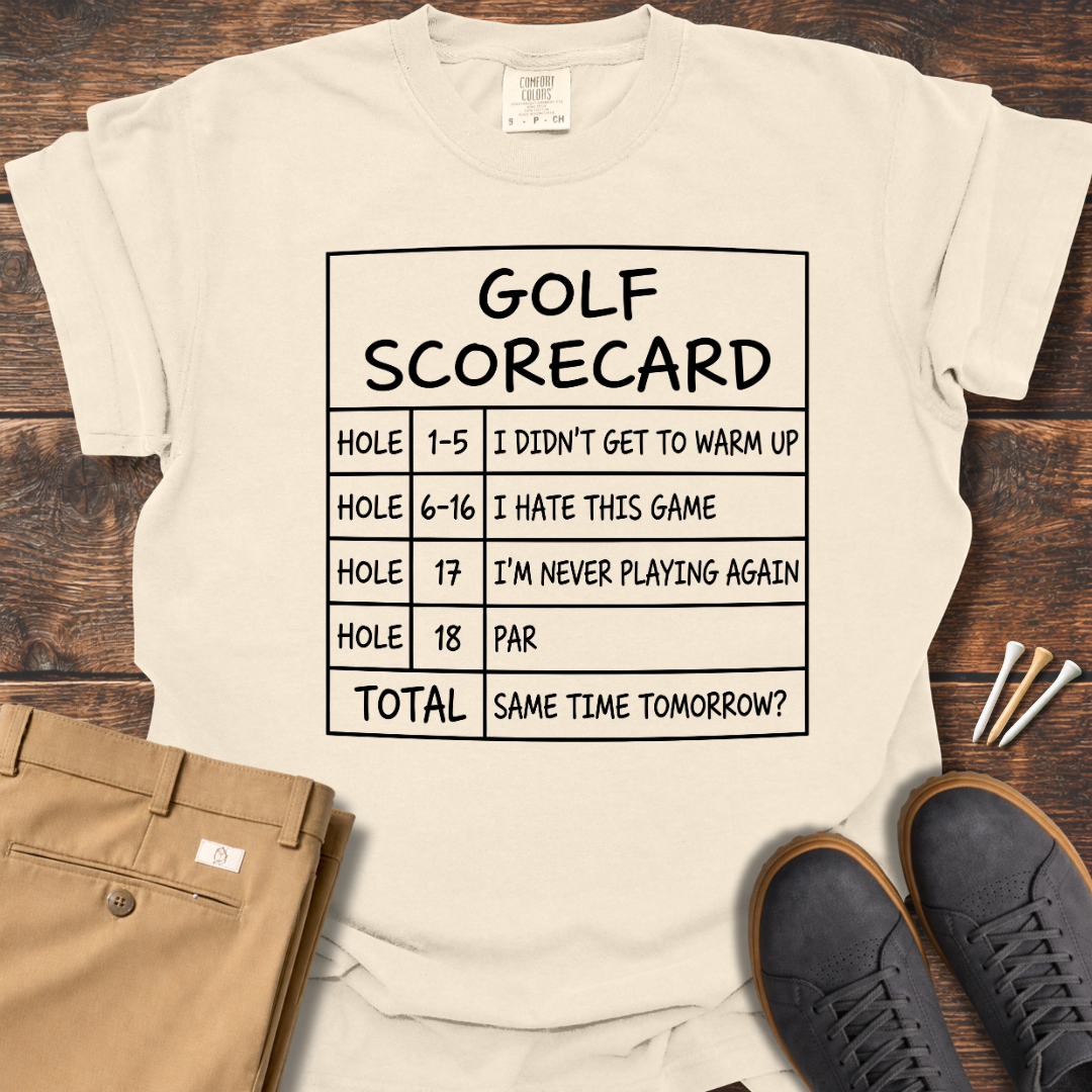 Golf Scorecard T Shirt