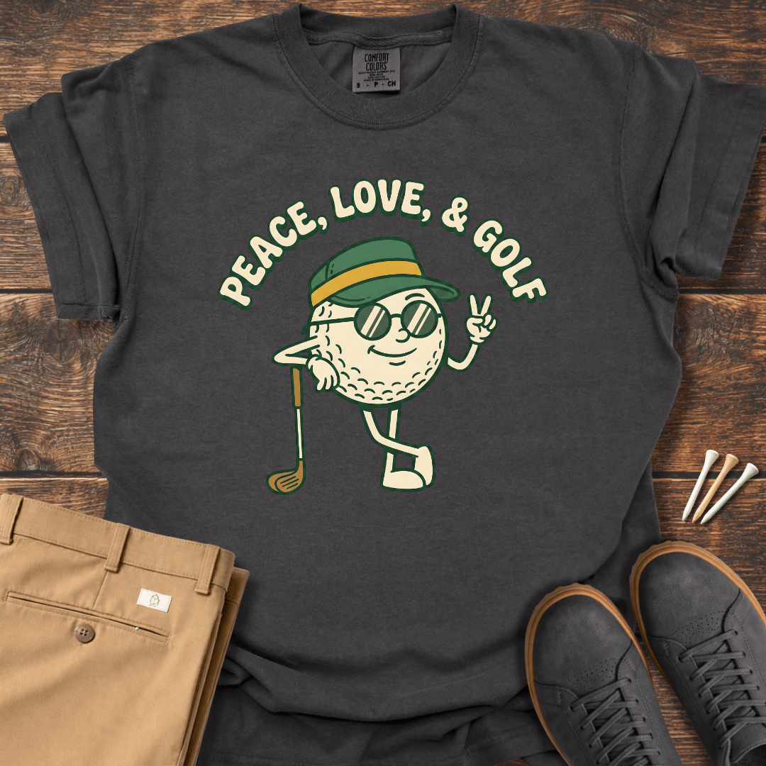 Peace Love & Golf T Shirt