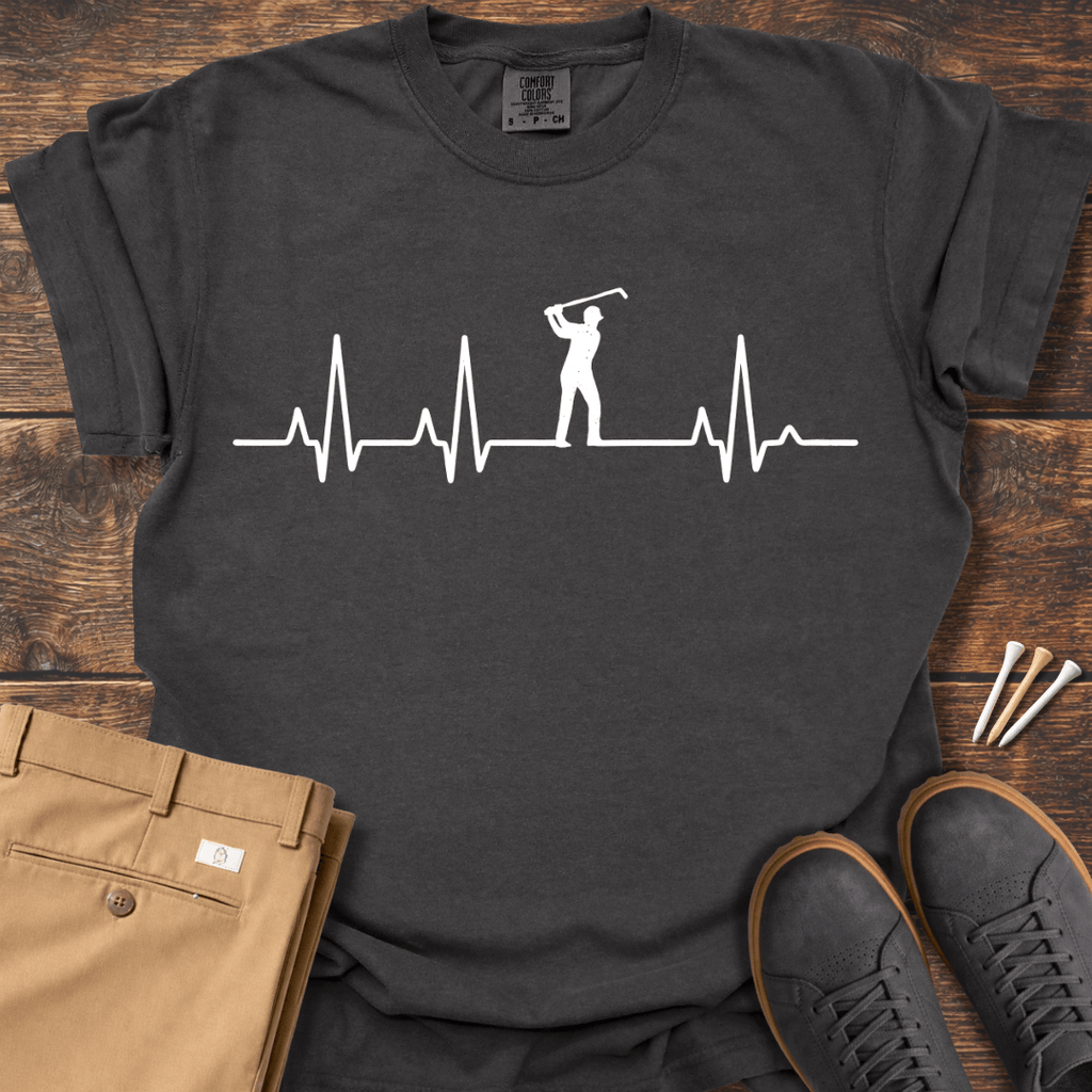 Golfer Heartbeat T Shirt